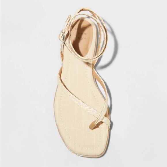 Women's Luisa Ankle Strap Thong Sandals - A New Day™ Beige new - Picture 4 of 7